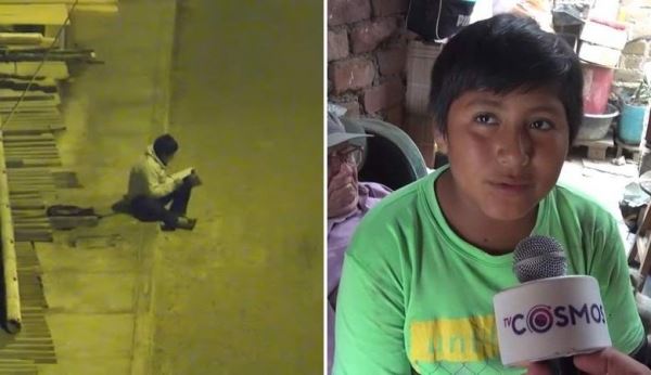 Видео с перуанским мальчиком, делающим уроки под уличным фонарем, растрогало Сеть