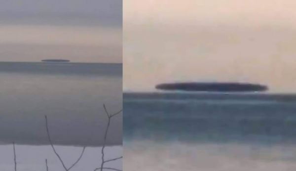 Огромный темный диск возник над озером в США